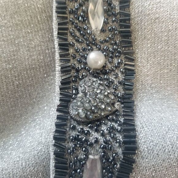 JOSEPH A. SILVER GLITTER AND BEADS TANK TOP - Picture 2 of 11